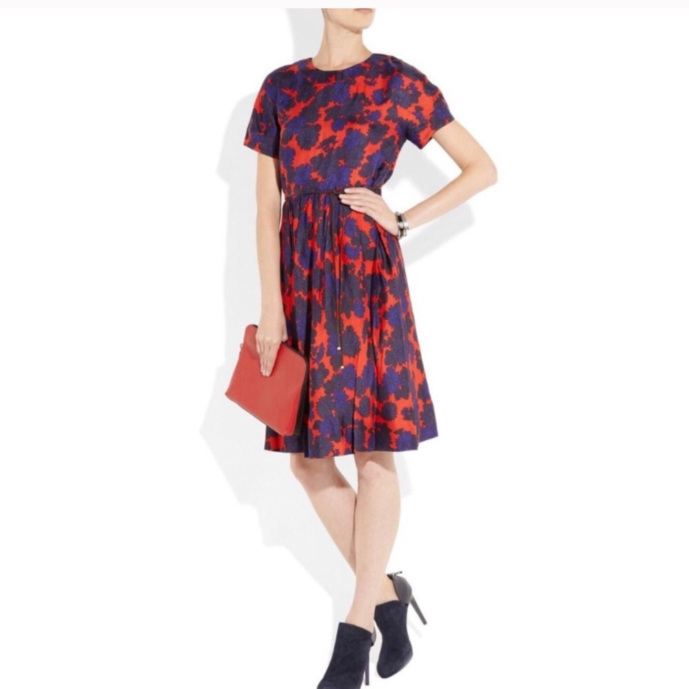 Marc Jacobs Red and Blue Midi Dress